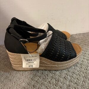 ANA Lisa Black Espadrille Wedges
